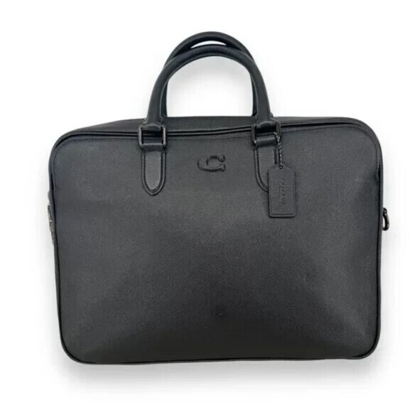 Coach Gotham Slim Briefcase in Cross Grain Pebble Leather Crossbody Strap NWT 2 - Picture 2 of 12